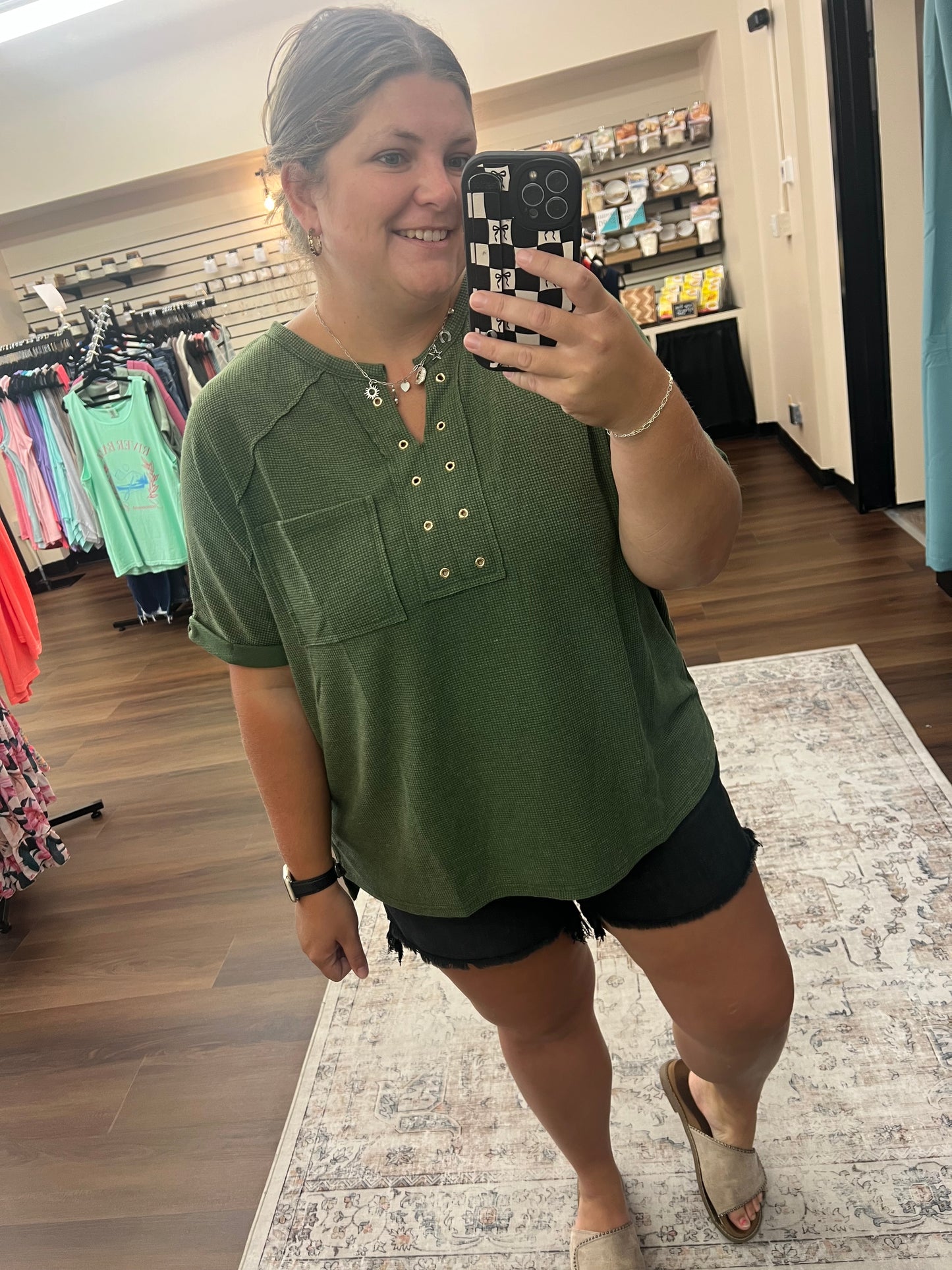 Waffle Studded Tee - 2 Colors
