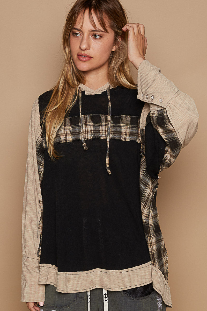 Plaid Lightweight Hoodie - 2 Colors
