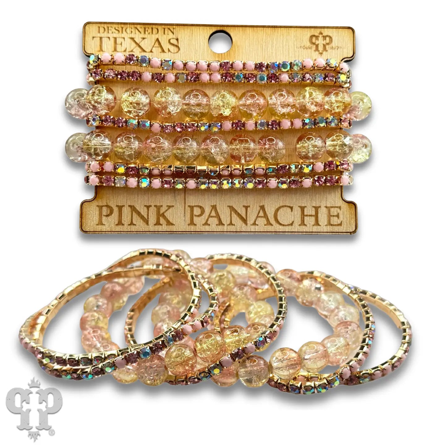 Mixed Rhinestone and Bead Bracelet Set - 3 Colors