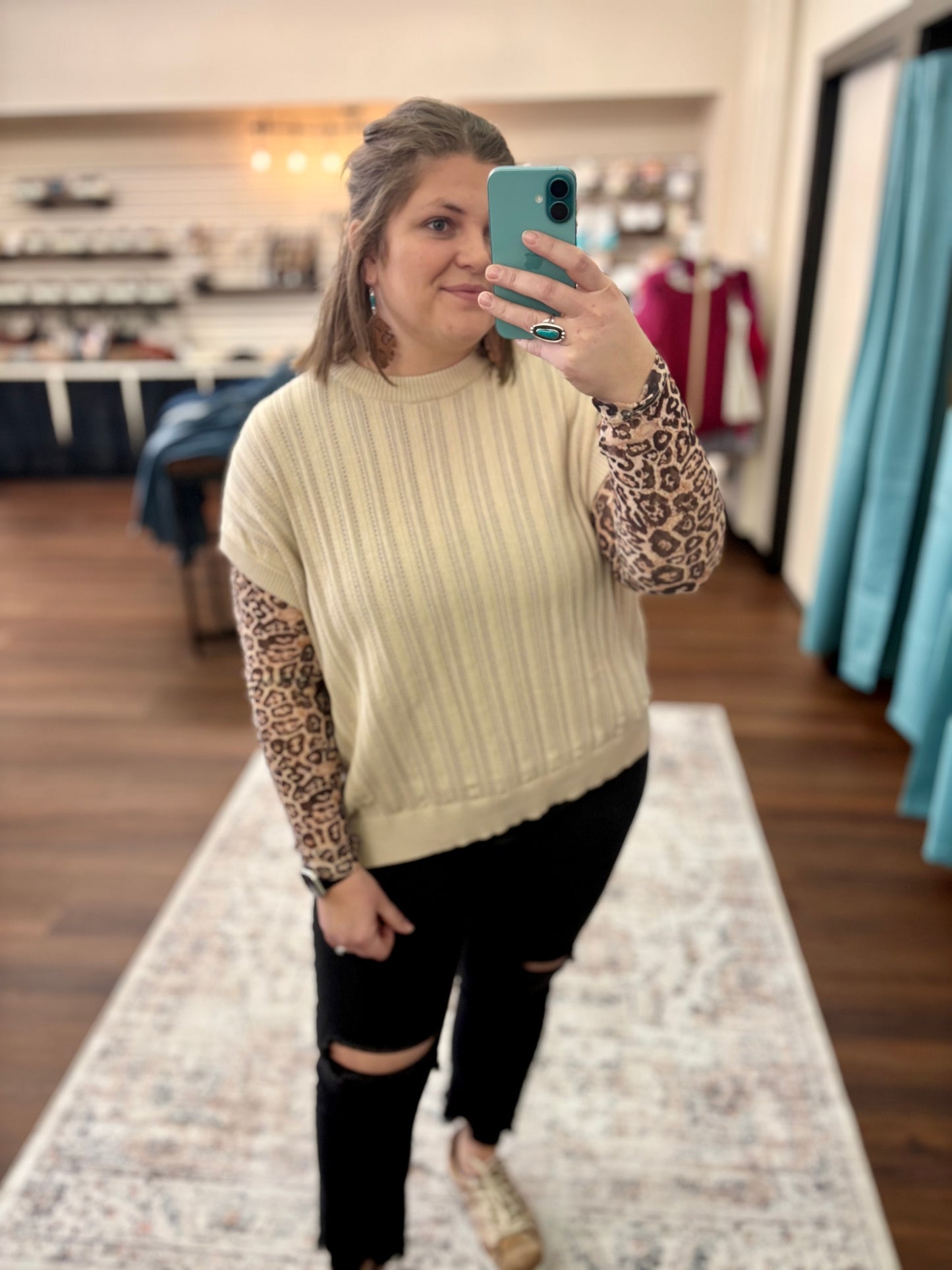 Oatmeal Open Knit Sweater