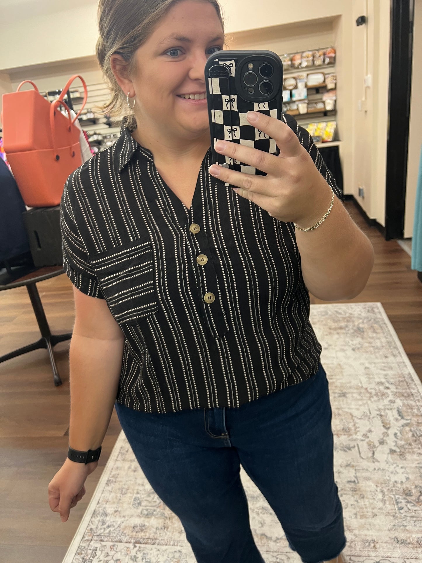 Dotted Collared Blouse