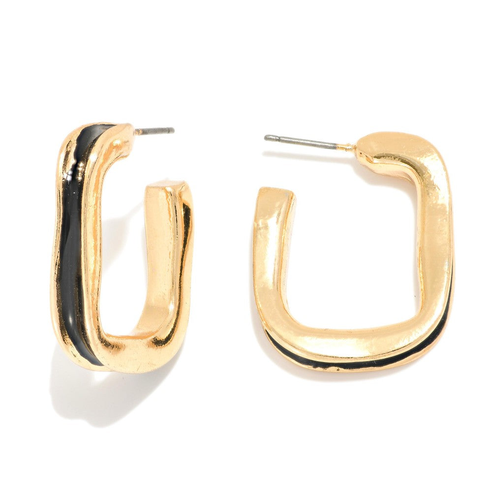 Rounded Square Hoop Earring