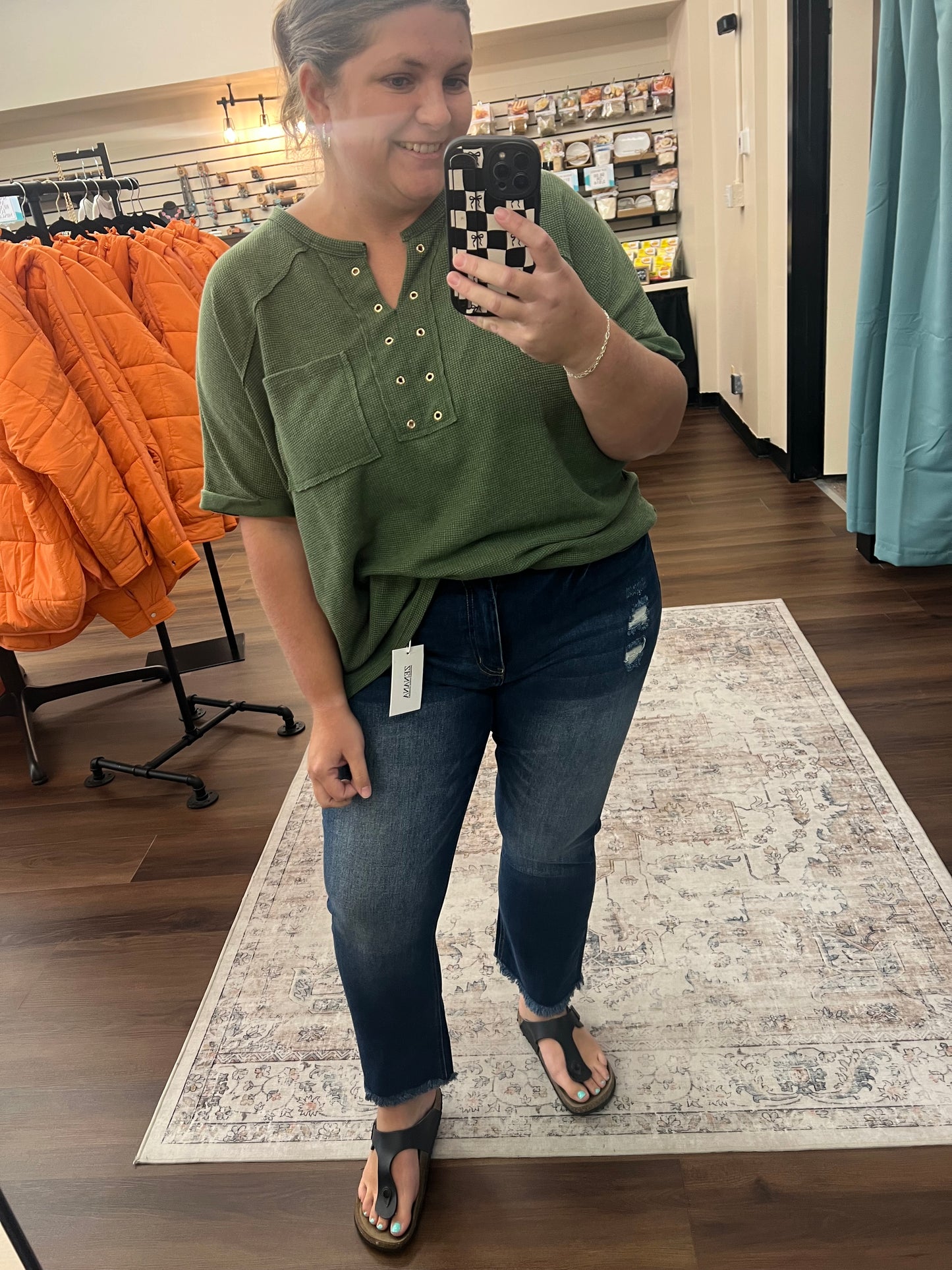 Dark Straight Cropped Jean