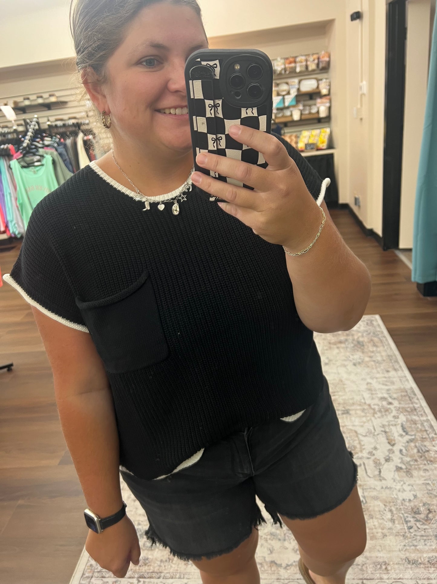 Black Scallop Sweater