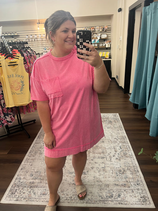 Bubblegum Washed Tshirt Dress