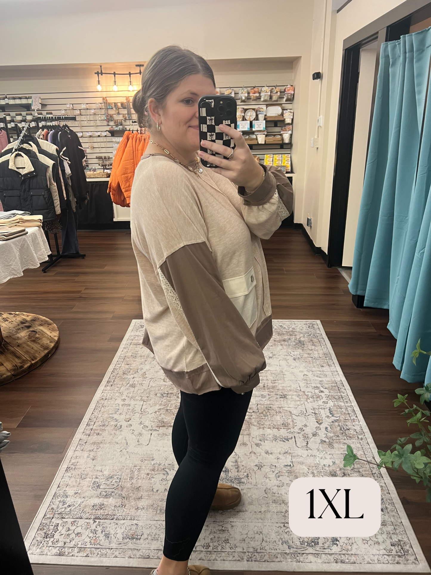 Oatmeal Color Block Top