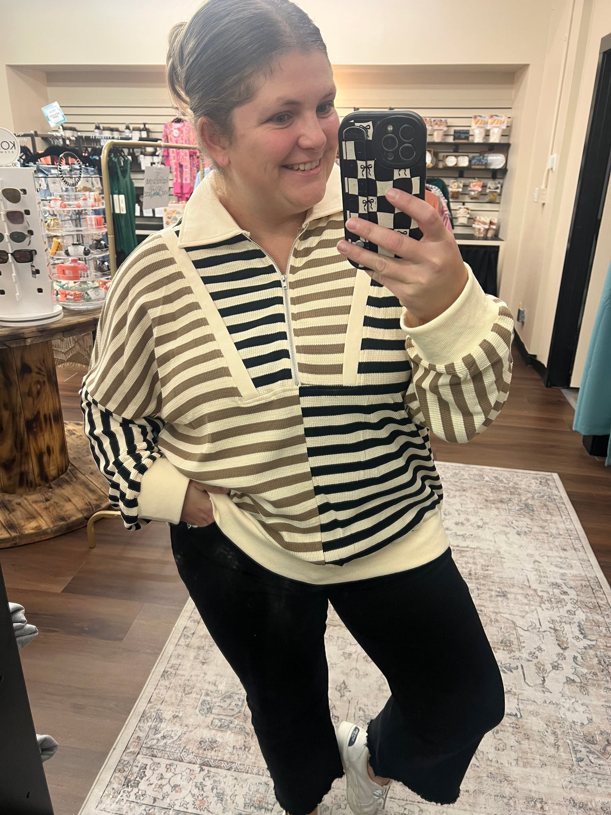 Color Block Striped Pullover
