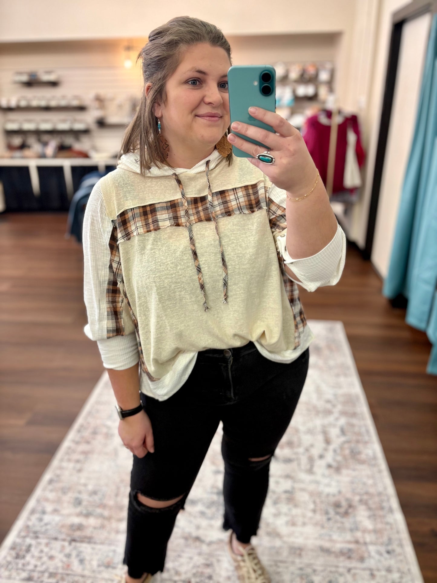 Plaid Lightweight Hoodie - 2 Colors