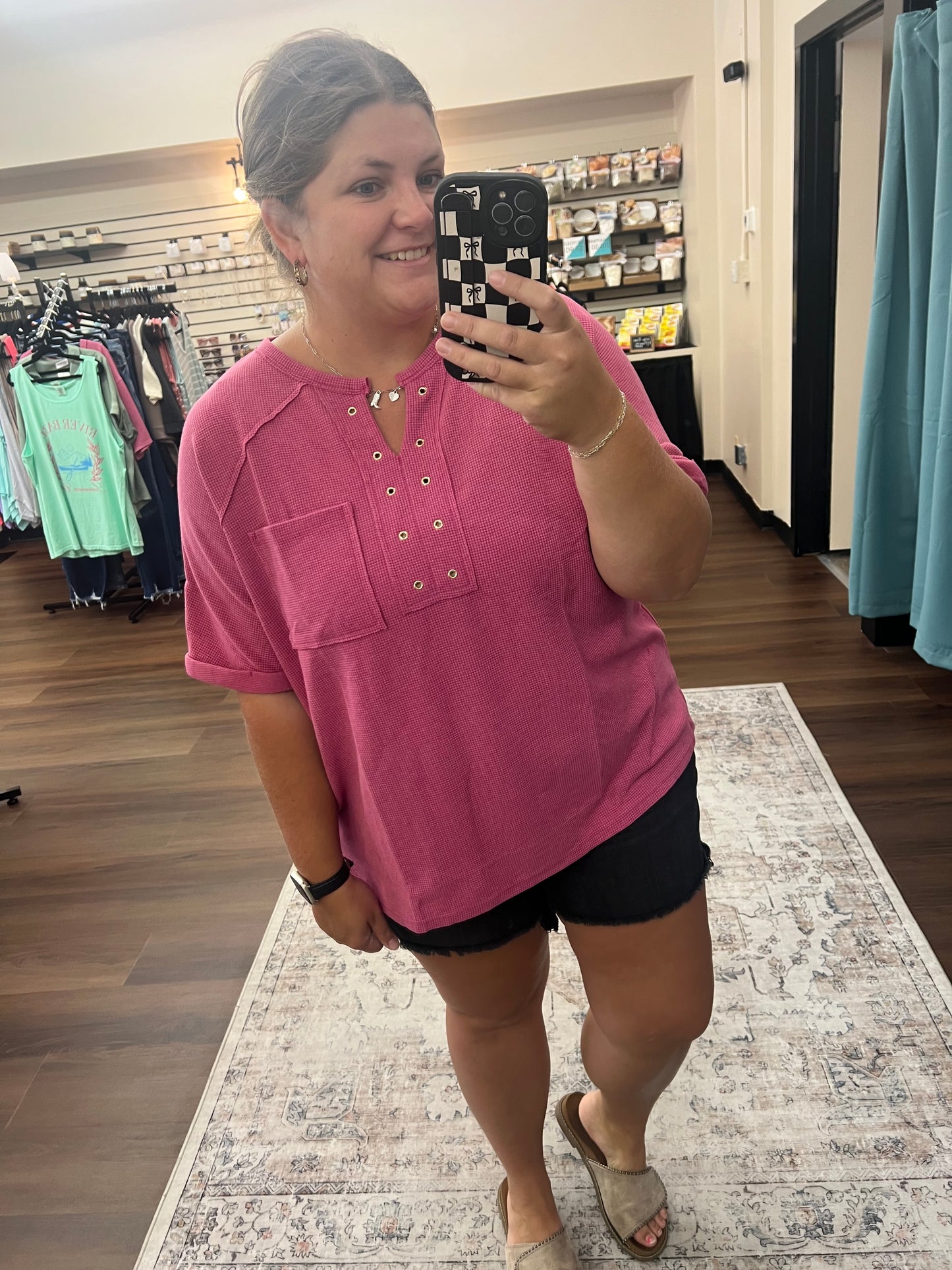 Waffle Studded Tee - 2 Colors