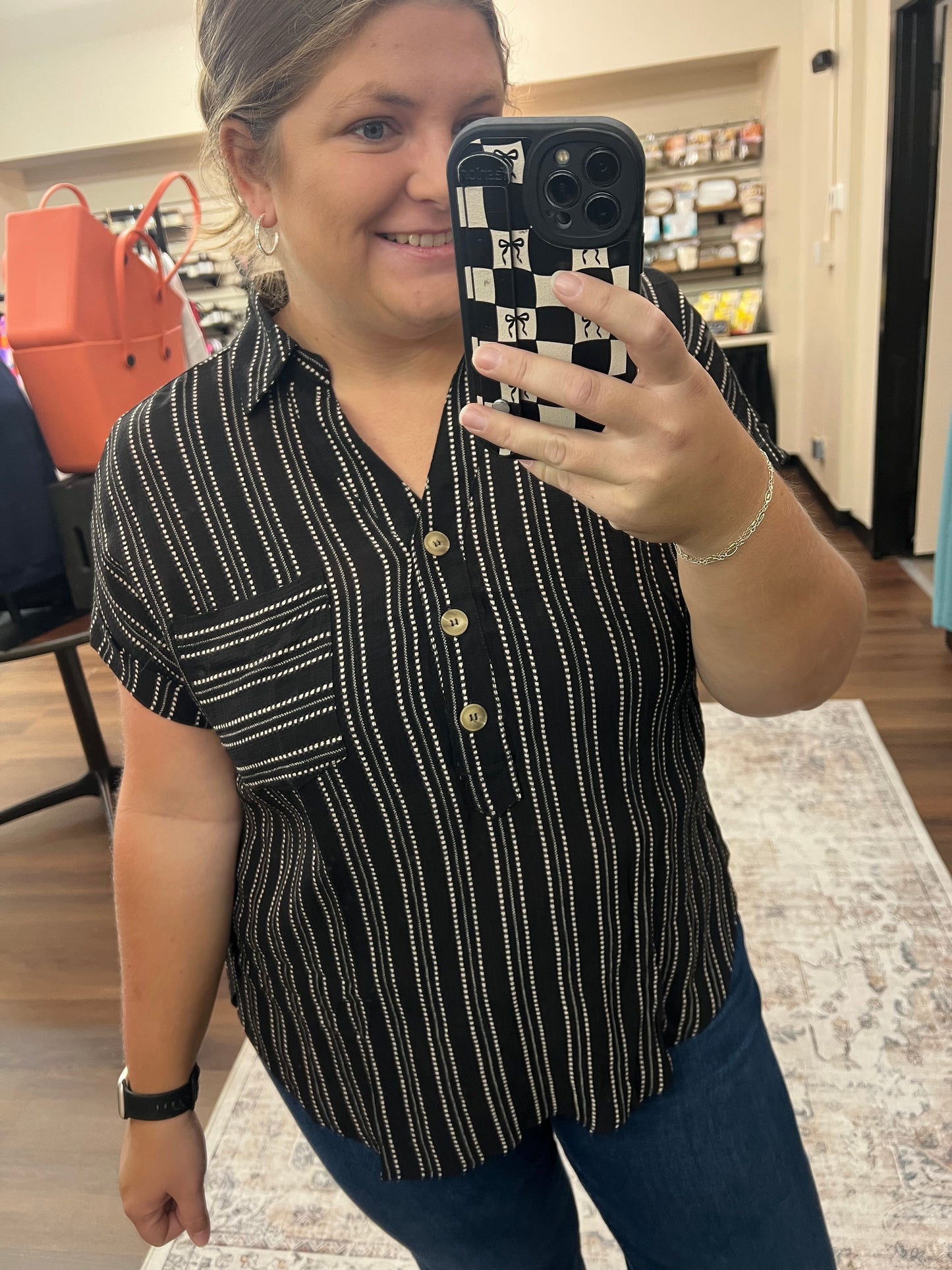 Dotted Collared Blouse