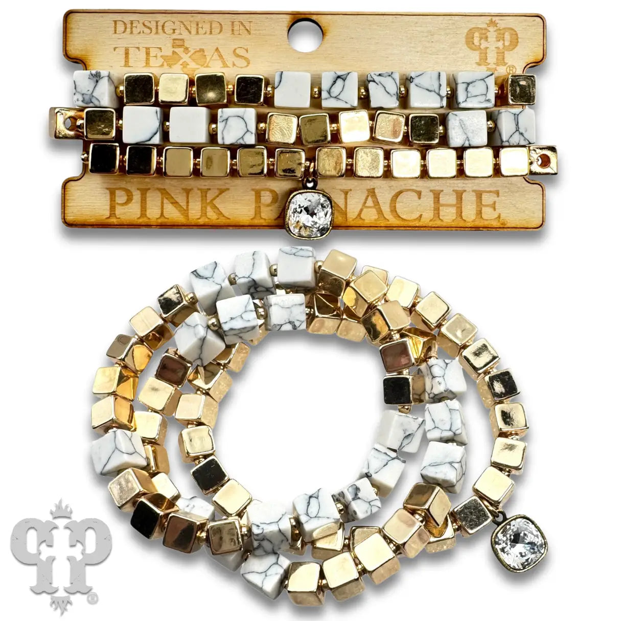 Square Stone Bracelet Set - 3 Colors