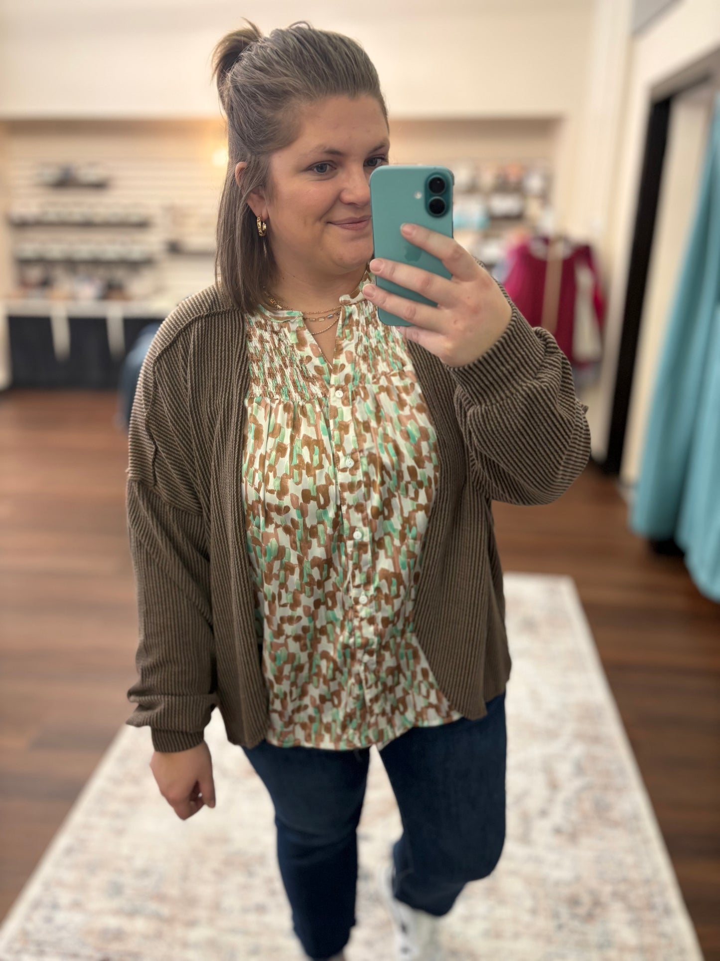 Mint Satin Blouse