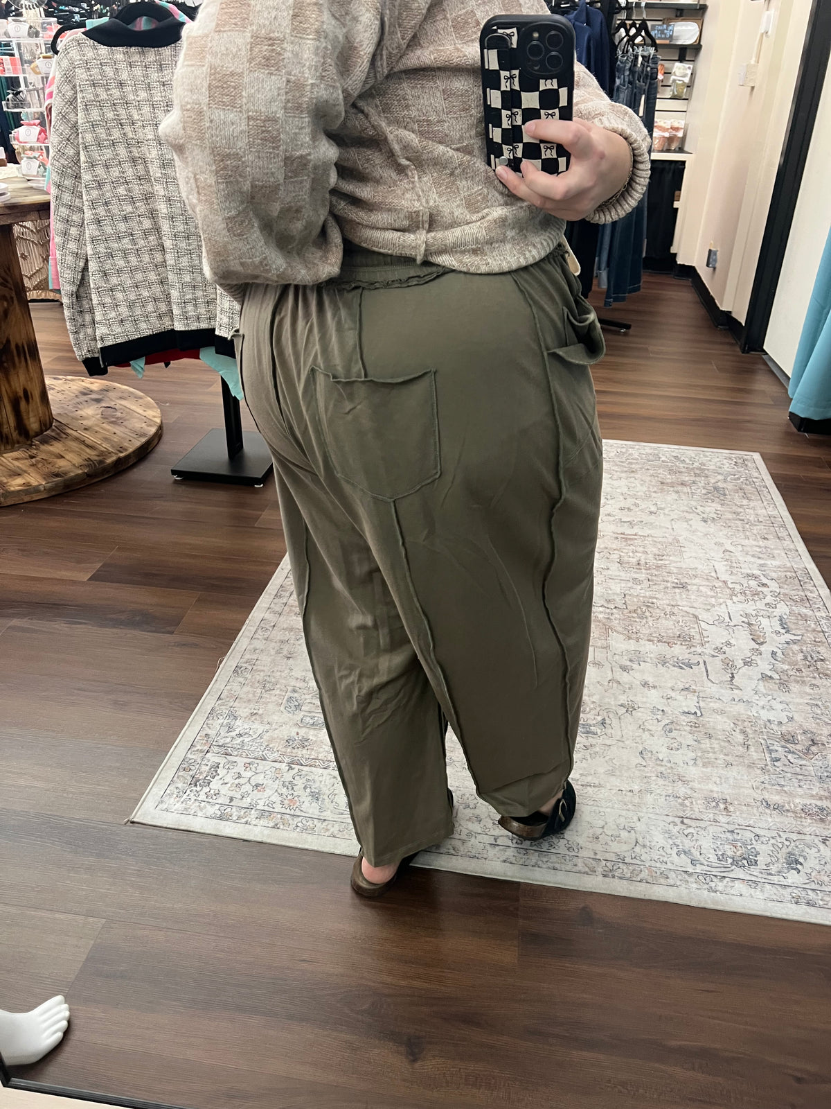 Olive Terry Cloth Pant