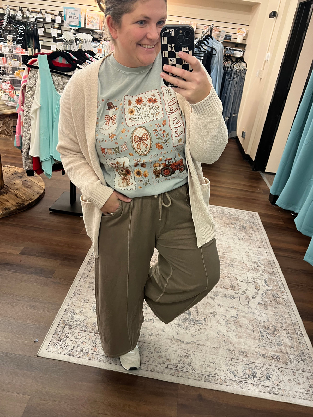 Cotton Wide Leg Pant - Mocha