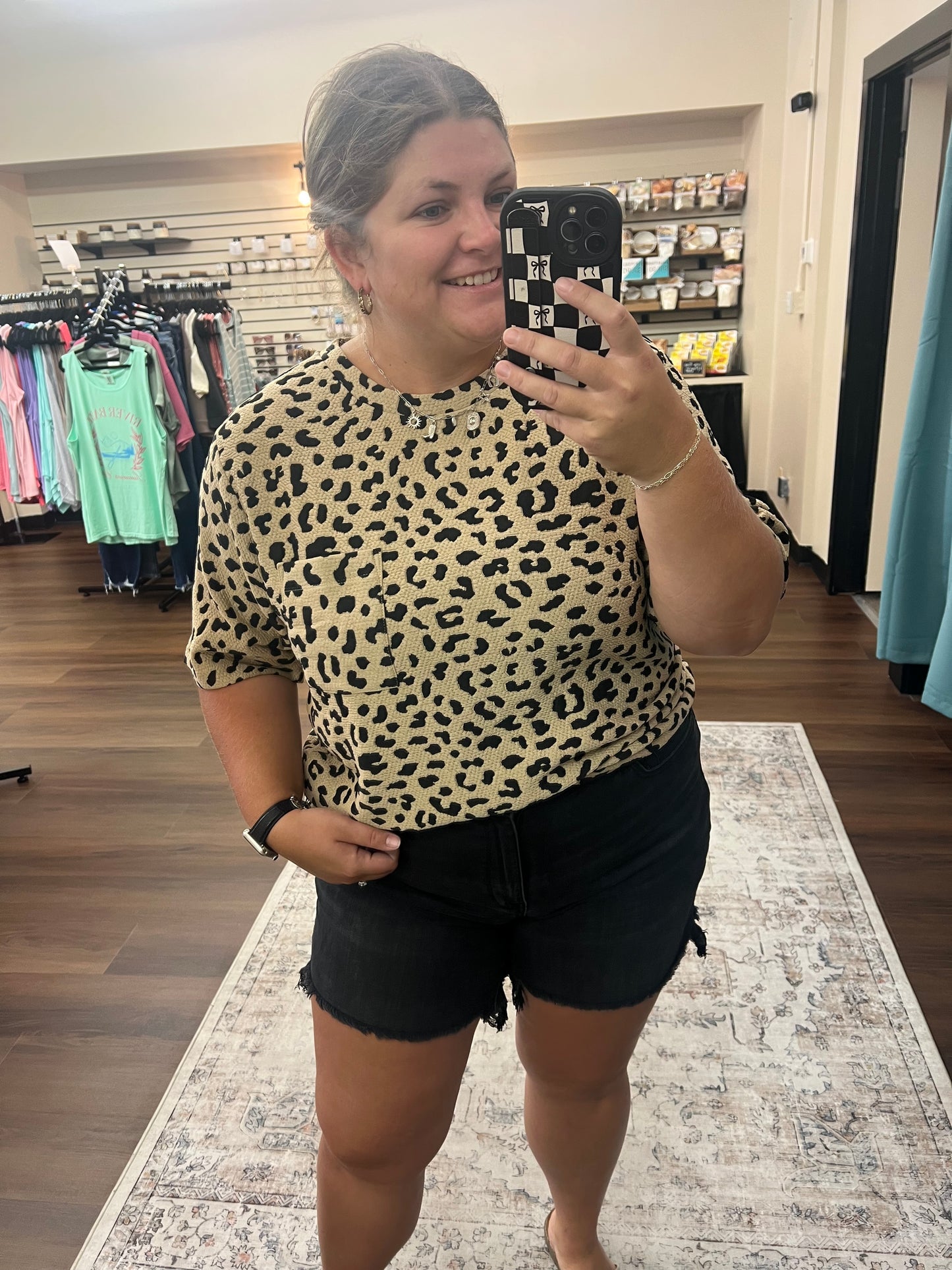 Leopard Knit Top