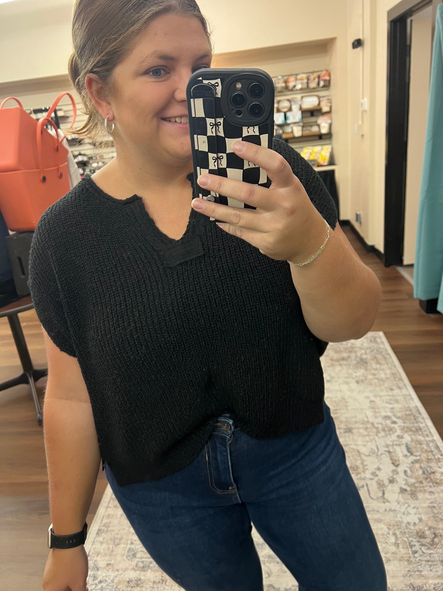 Split Neck Pullover Sweater