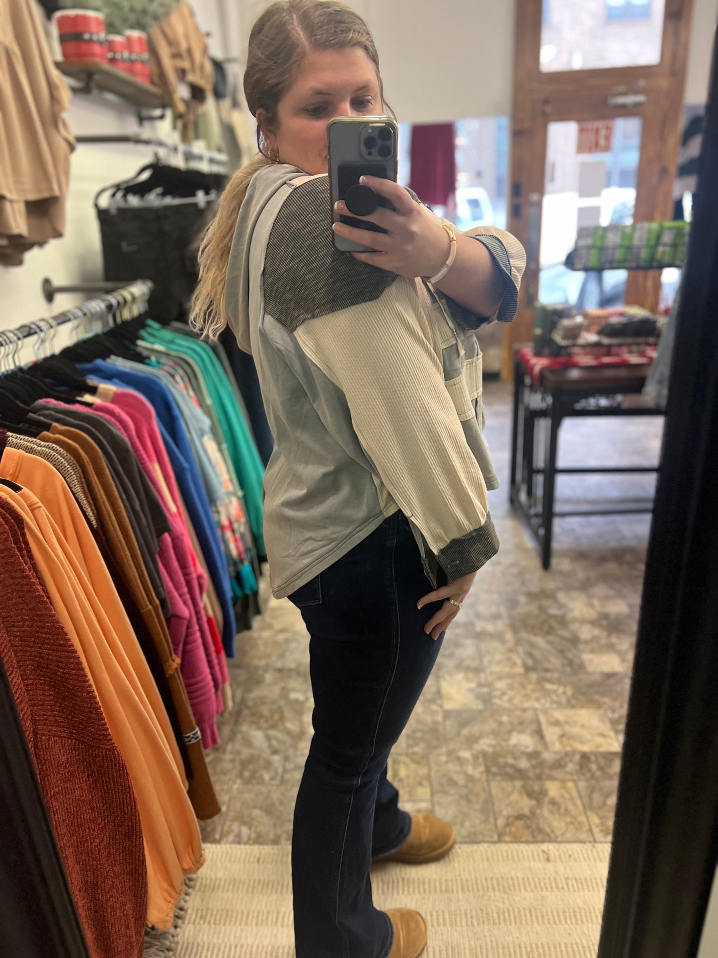 Dusty Mixed Pattern Hoodie