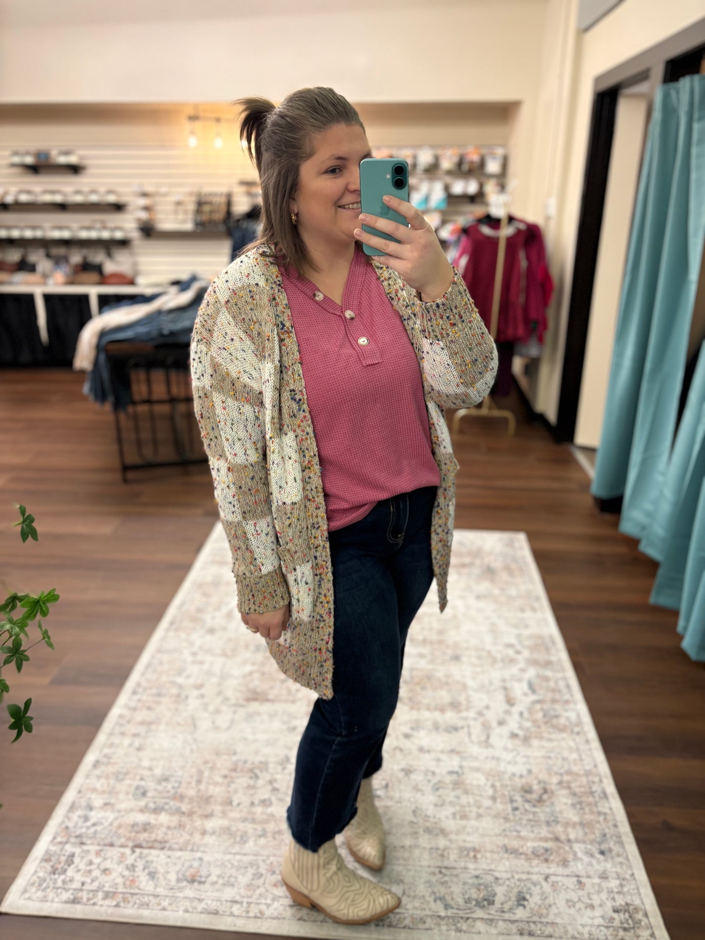 Checkered Dot Cardigan