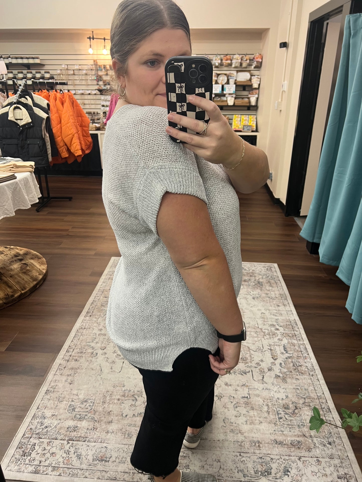 Cuffed Short Sleeve Sweater - 2 Colors