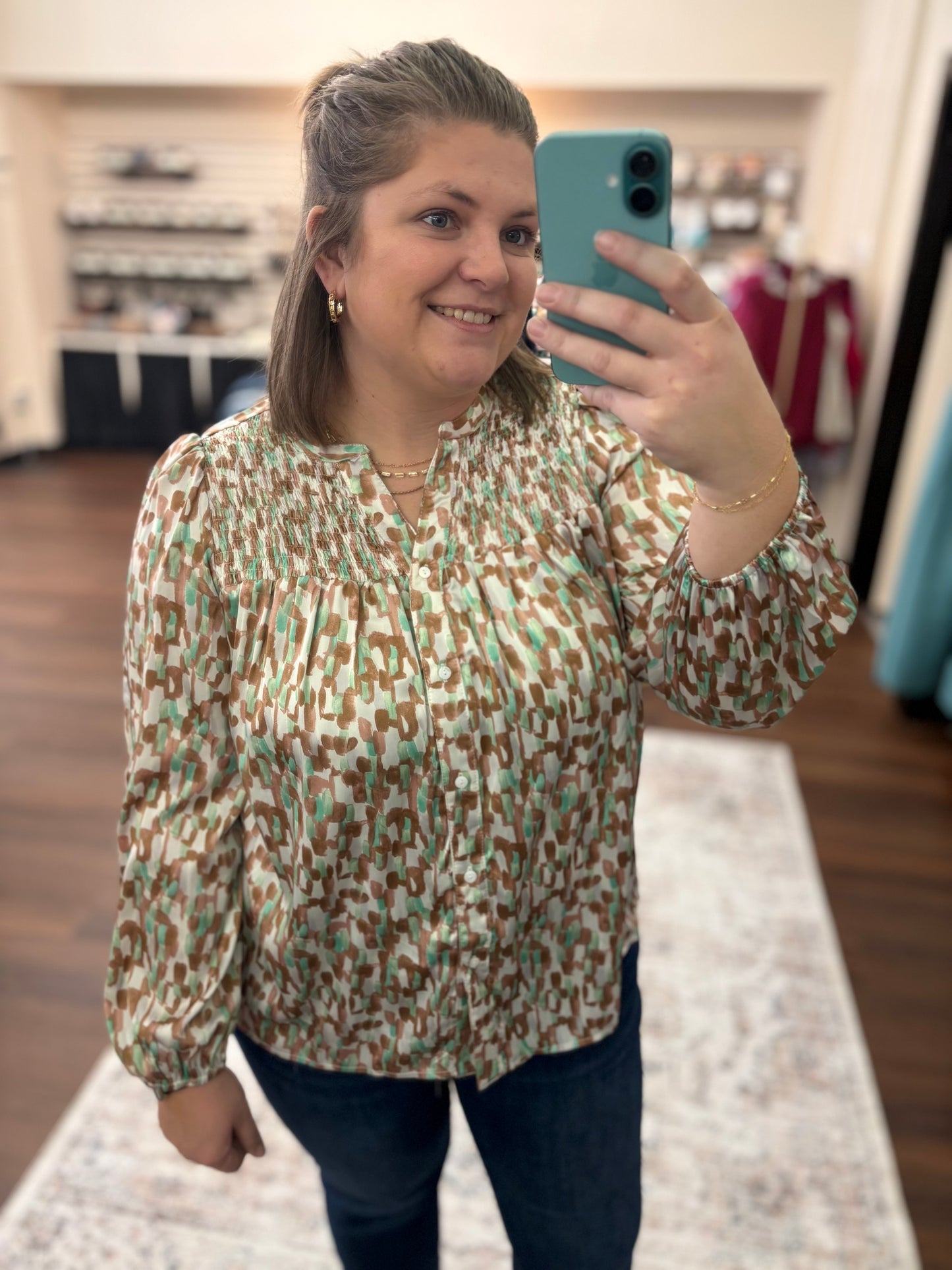 Mint Satin Blouse