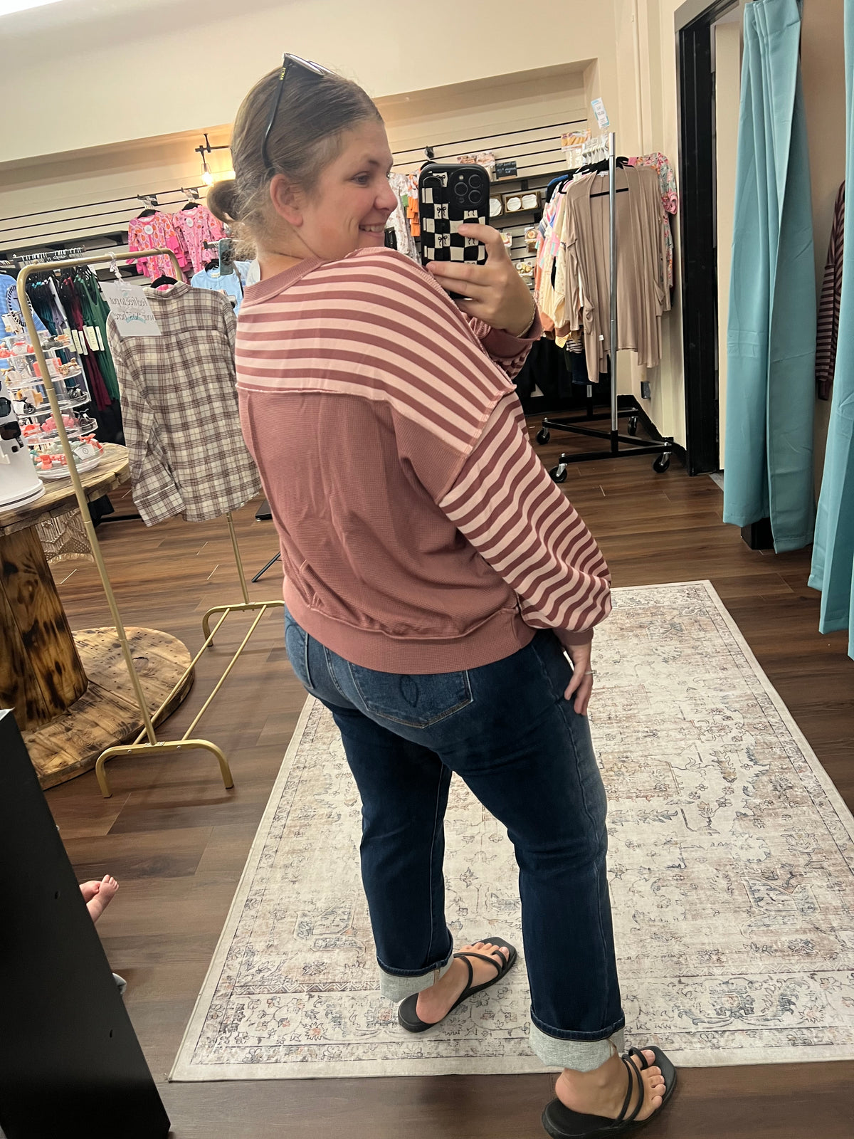 Mauve Striped Pullover