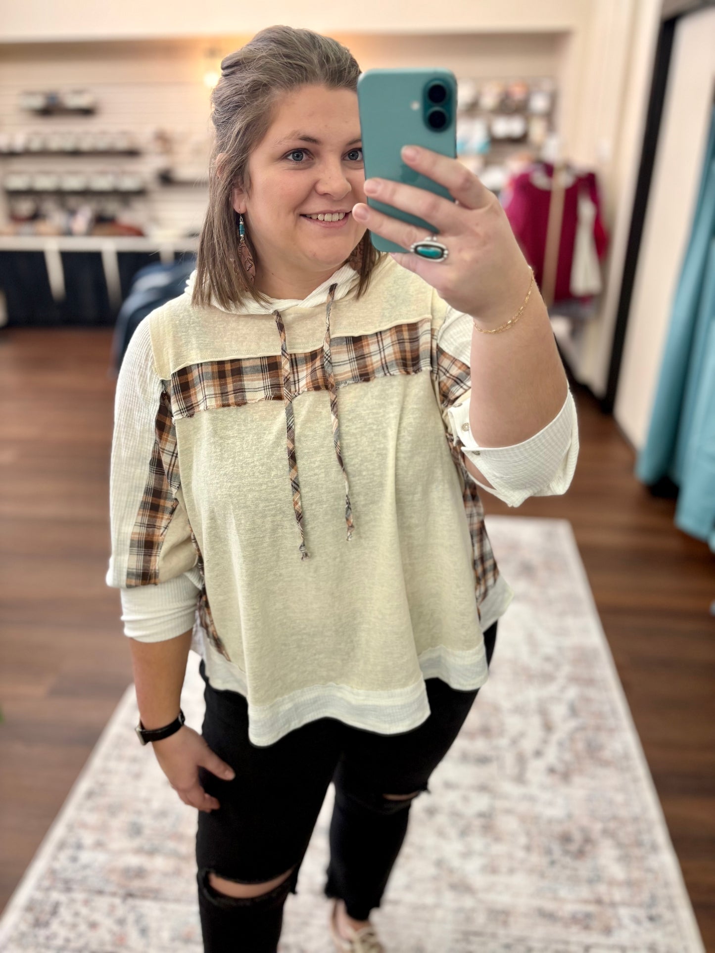 Plaid Lightweight Hoodie - 2 Colors