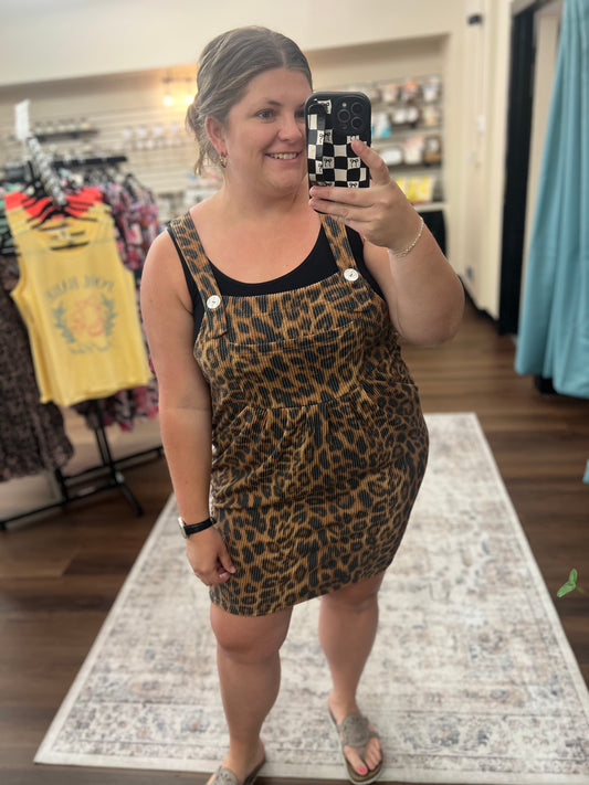 Cheetah Overall Dress