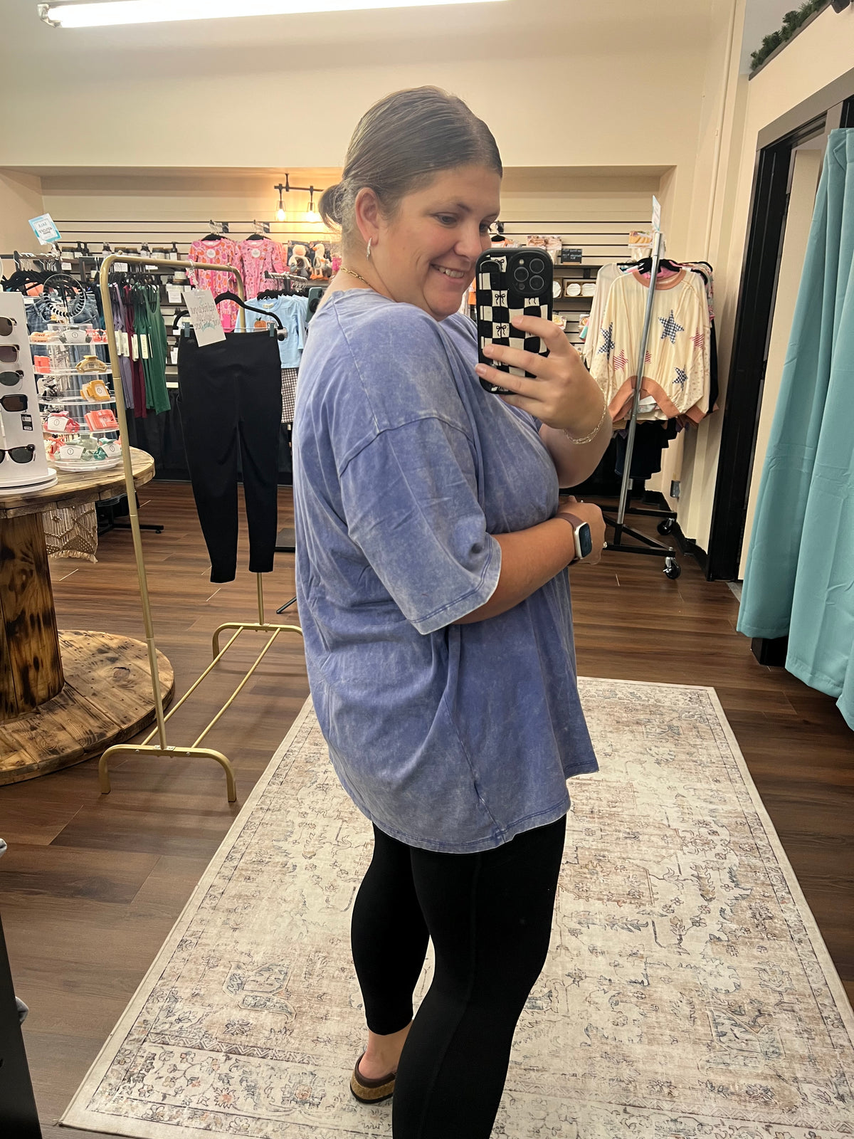 Acid Washed Oversized Tee - Marlin