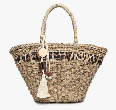 Leighton Leopard Woven Tote