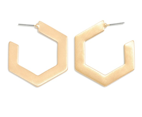 Hexagon Hoop Earring