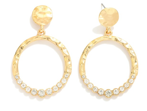 Hammered Circle Drop Earring