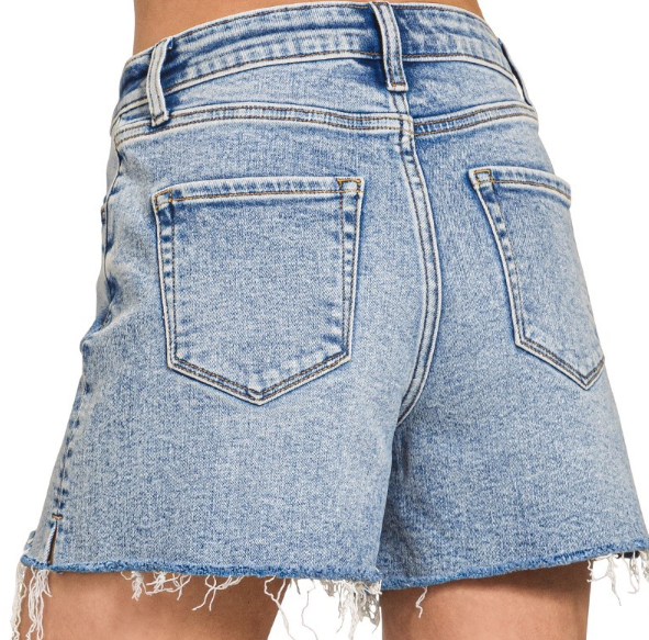 Light Distressed Hem Short