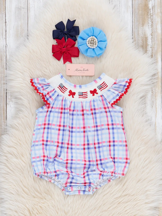 Baby Flag Parade Smocked Romper