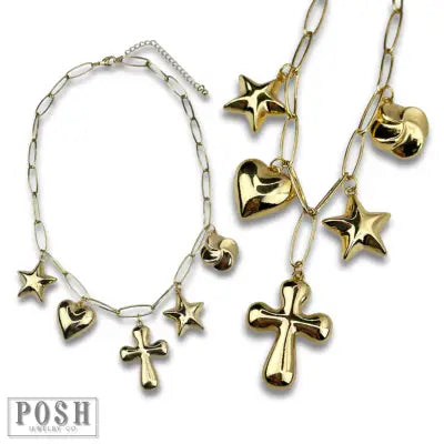 Puffed Charm Necklace - 2 Colors