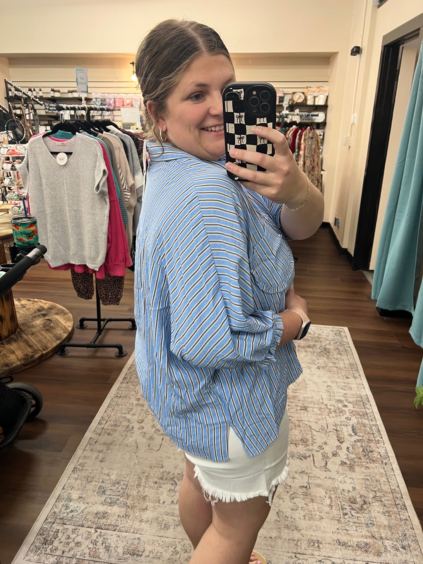 Beachy Striped Button Down