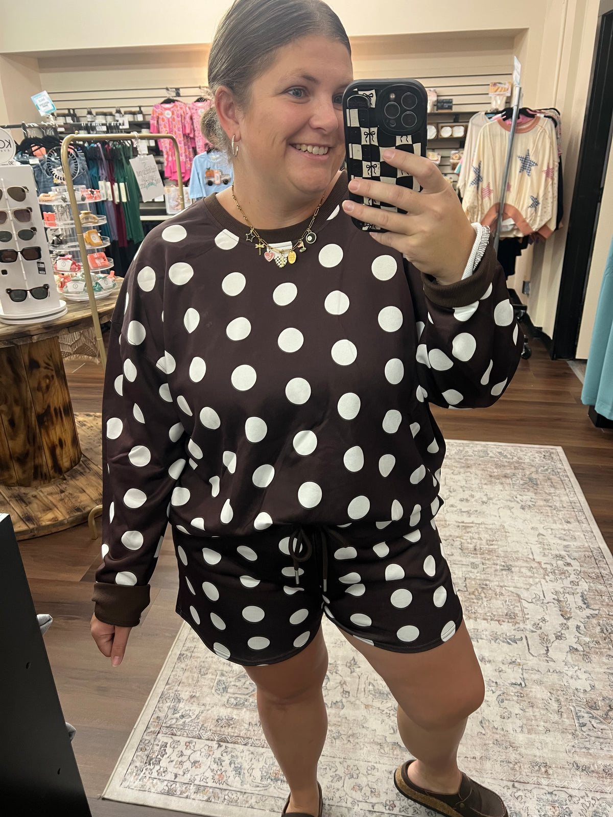 Mocha Polka Dot Set