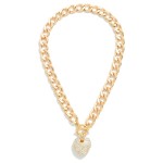 Heavy Metal Chain Heart Necklace