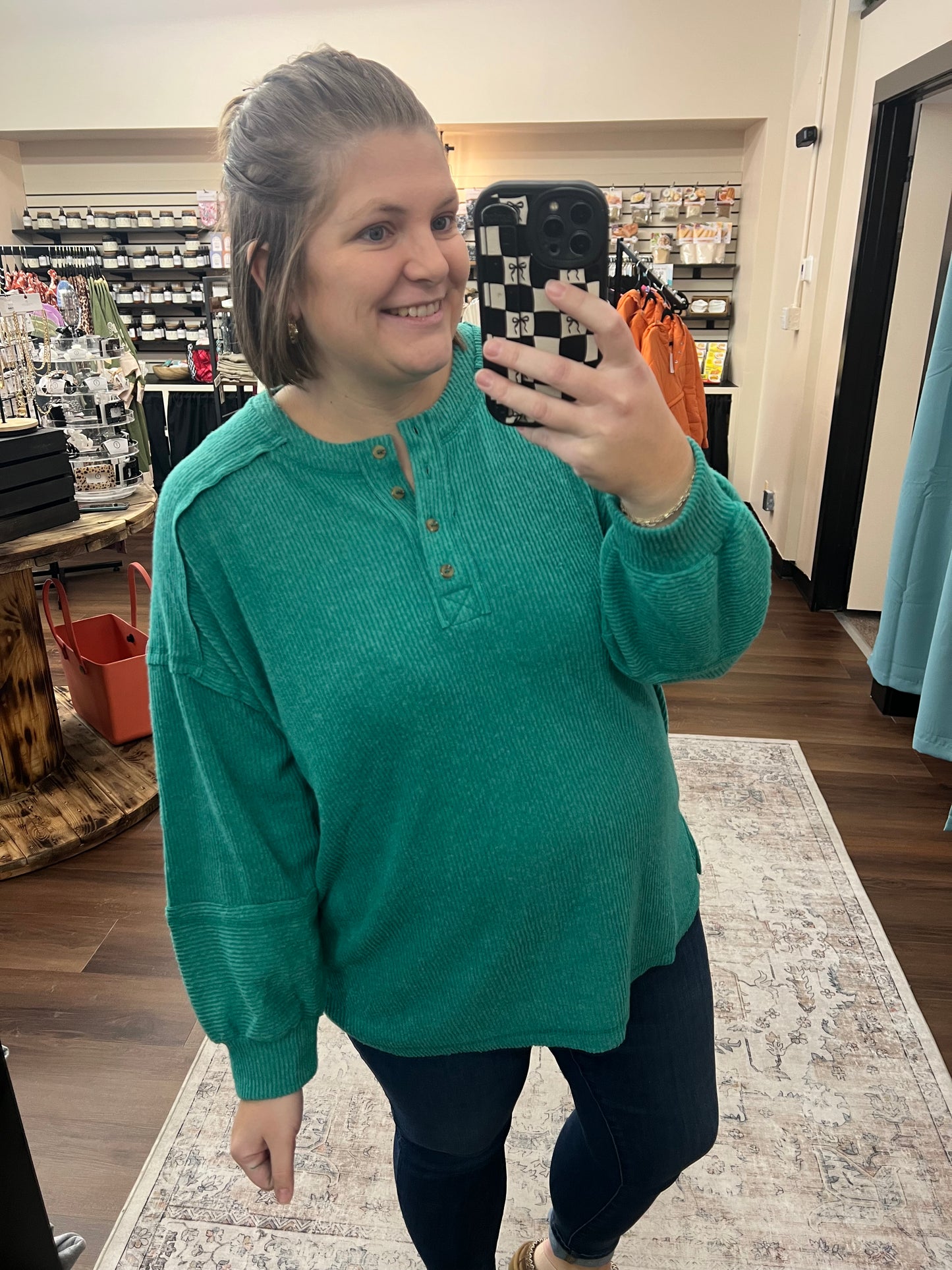 Ribbed Hacci Henley - 3 Colors