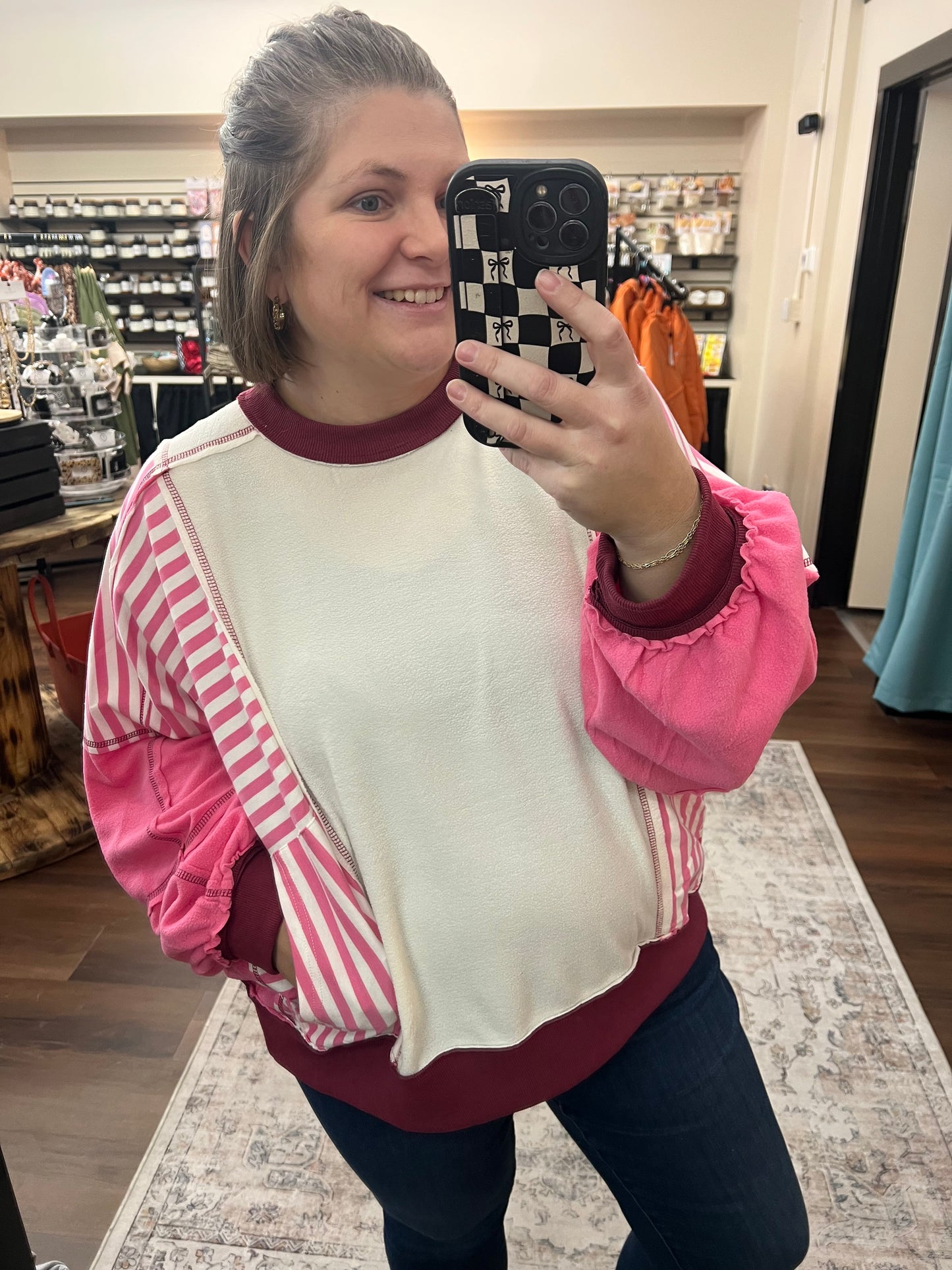 Pink Polar Fleece Sweatshirt