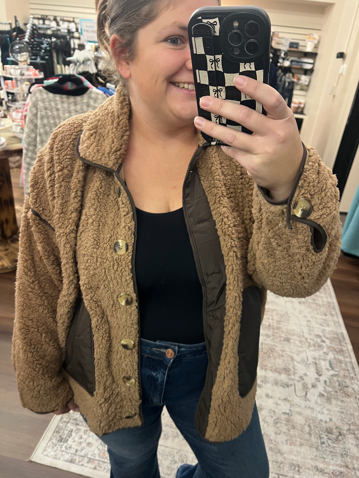 Mocha Sherpa Fleece Jacket