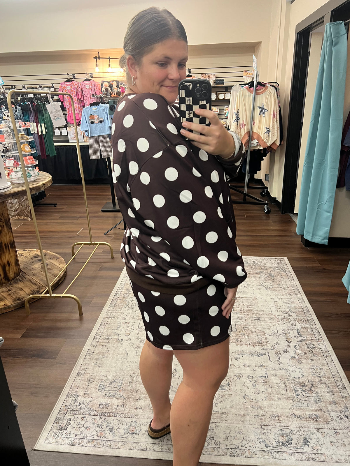 Mocha Polka Dot Set