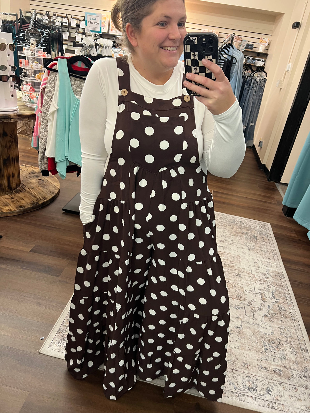 Mocha Polka Dot Jumpsuit