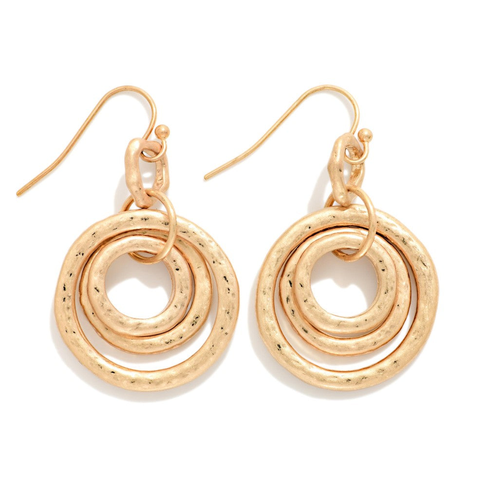 Gold Circle Drop Earring