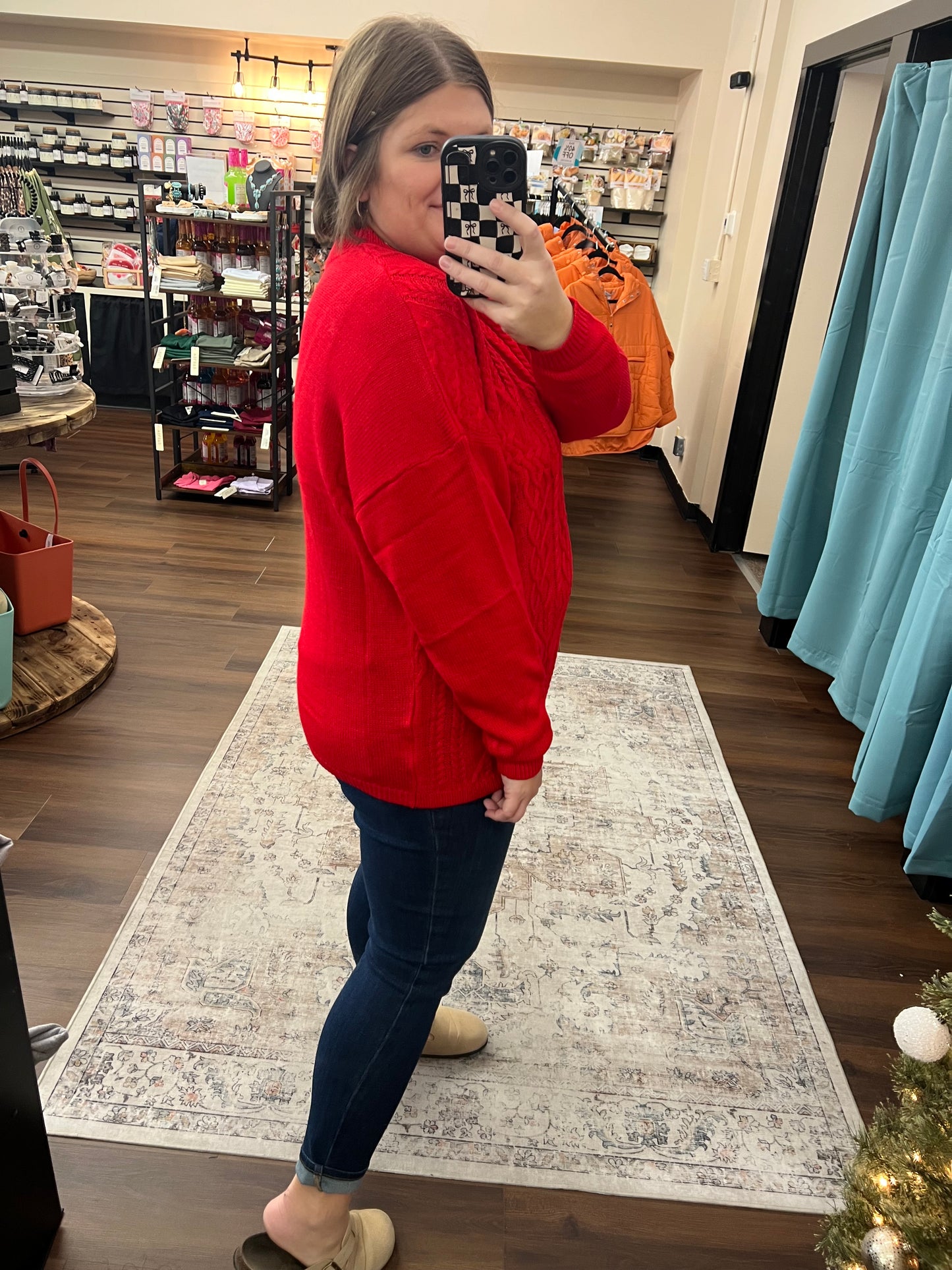 Textured Red Sweater