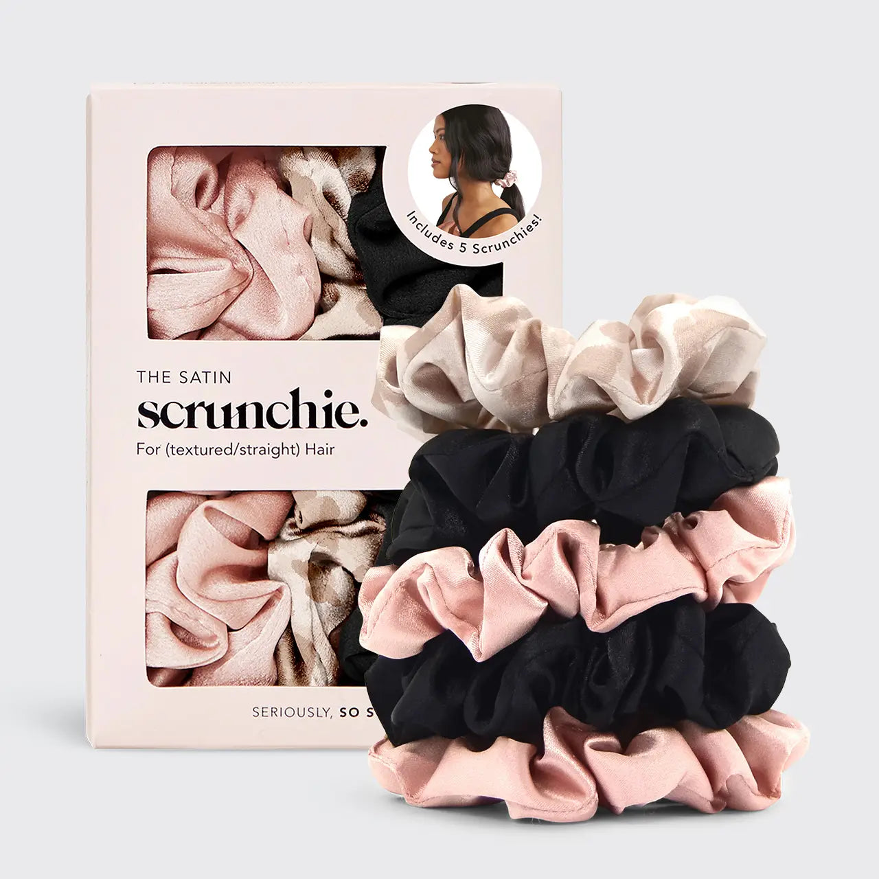 Kitsch 5 Piece Satin Scrunchies