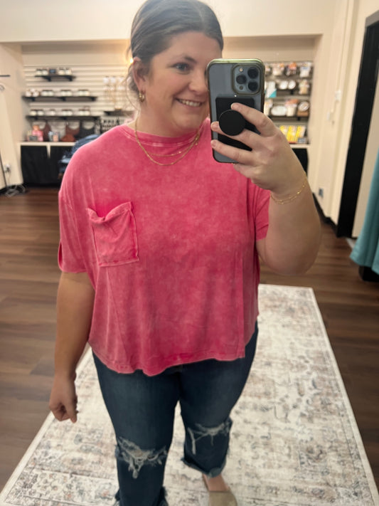 Acid Wash Pocket Tee