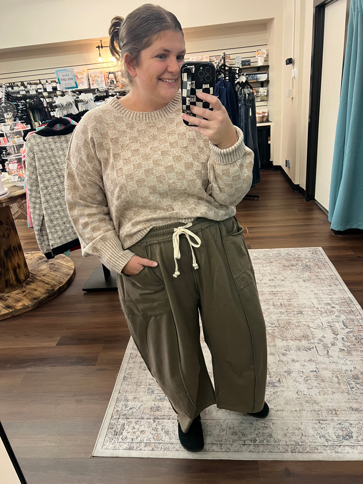 Olive Terry Cloth Pant