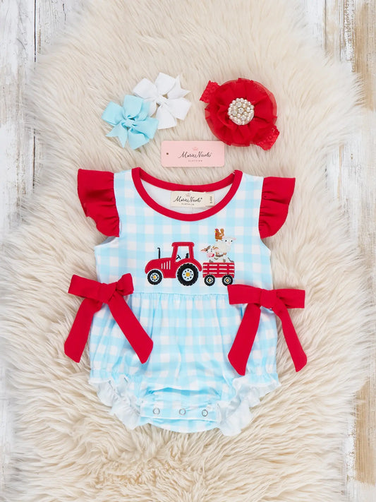 Baby Little Tractor Bubble Romper