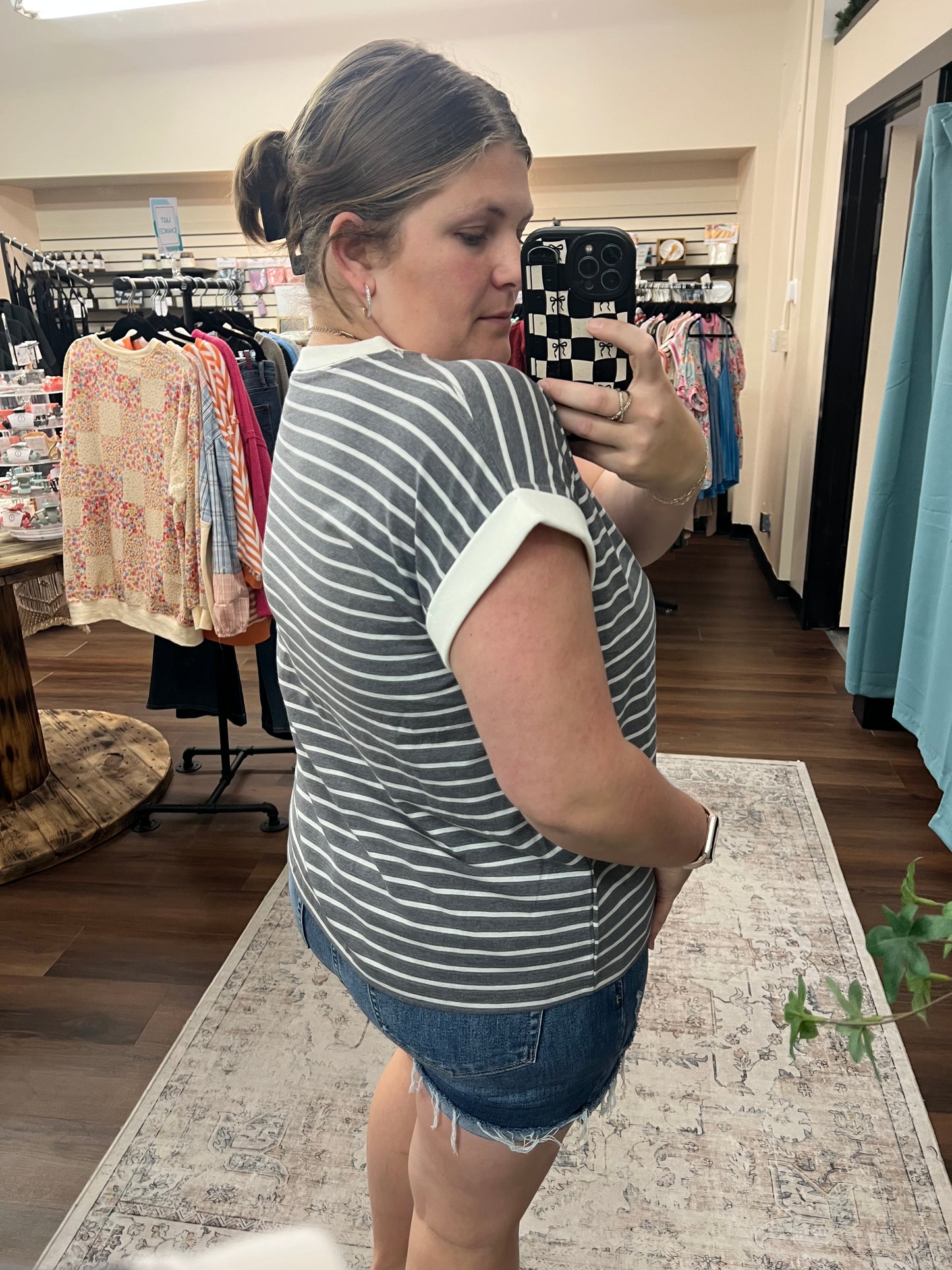 Charcoal Striped Tee