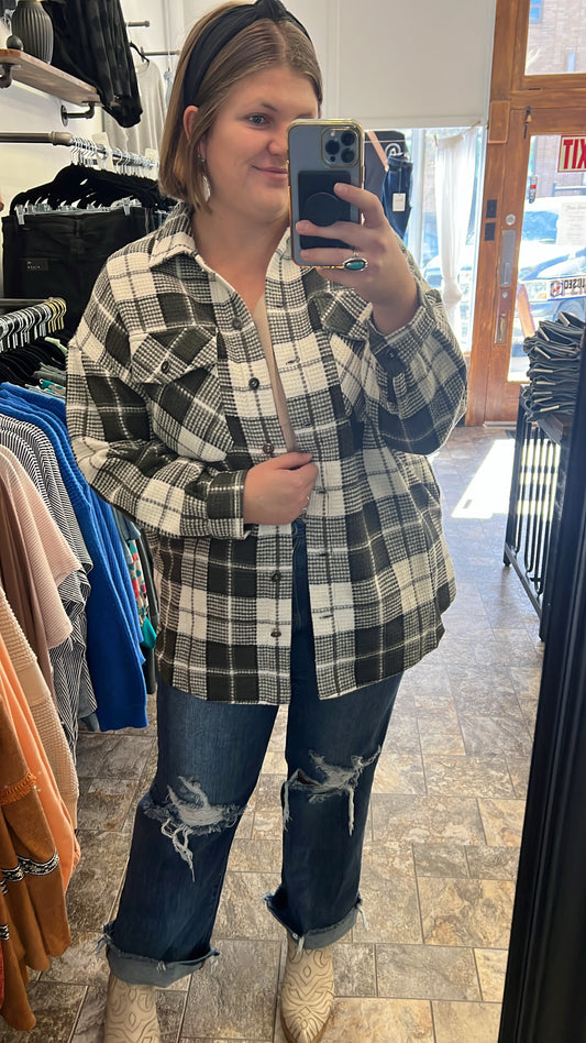 Textured Plaid Shacket